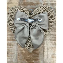 BARRETTE GROS NOEUD BEIGE