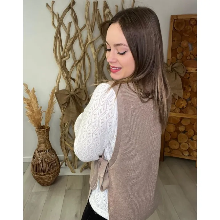 PULL THEOXANE - TAUPE