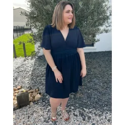 ROBE MARLENE PULPEUSE - MARINE