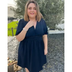 ROBE MARLENE PULPEUSE - MARINE