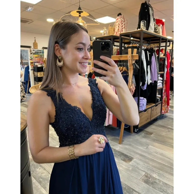 ROBE NICOLLE - BLEU MARINE