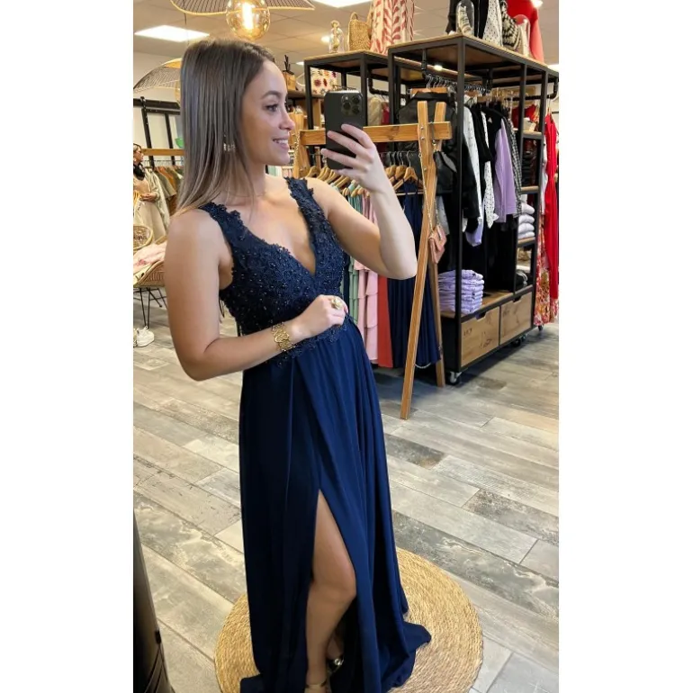 ROBE NICOLLE - BLEU MARINE