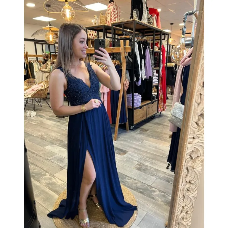 ROBE NICOLLE - BLEU MARINE