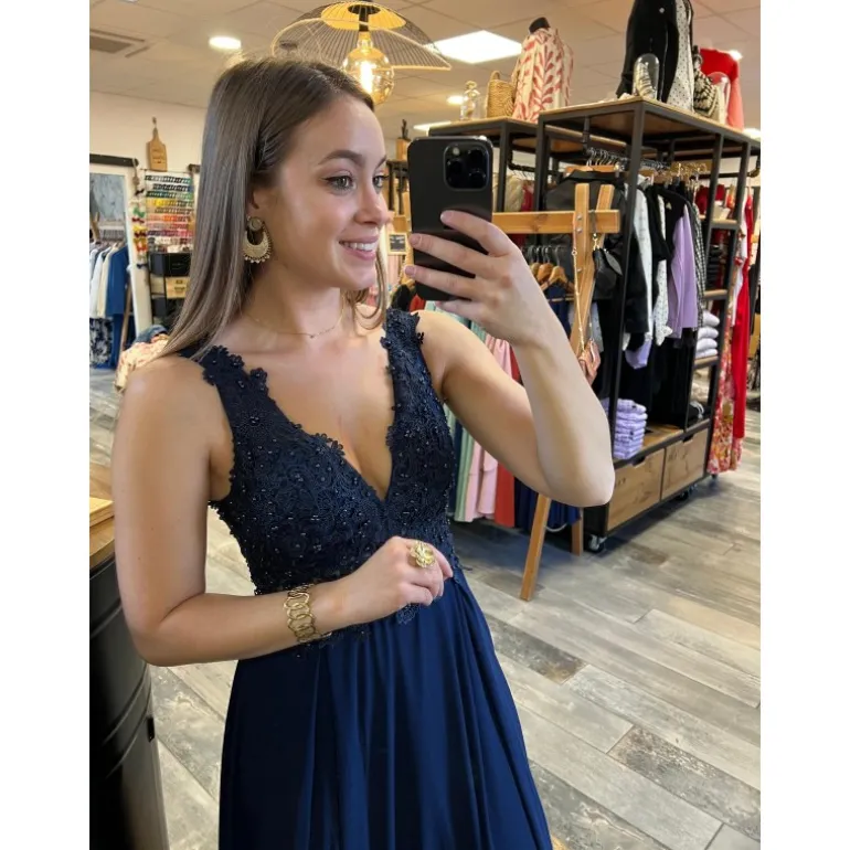 ROBE NICOLLE - BLEU MARINE