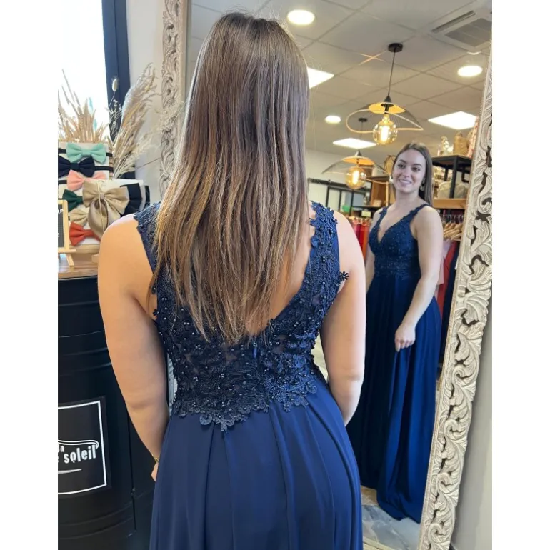 ROBE NICOLLE - BLEU MARINE