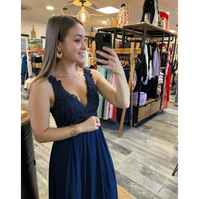 ROBE NICOLLE - BLEU MARINE