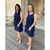ROBE SALONI- BLEU MARINE