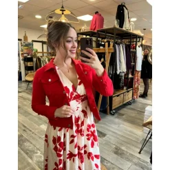 VESTE BERYL - ROUGE