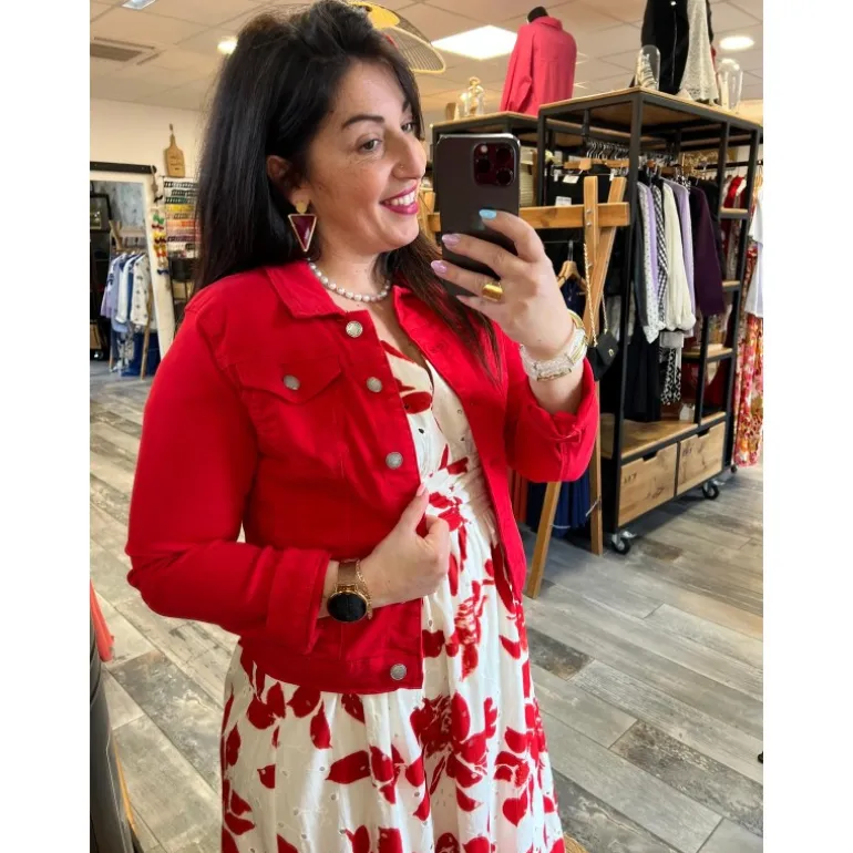 VESTE BERYL - ROUGE